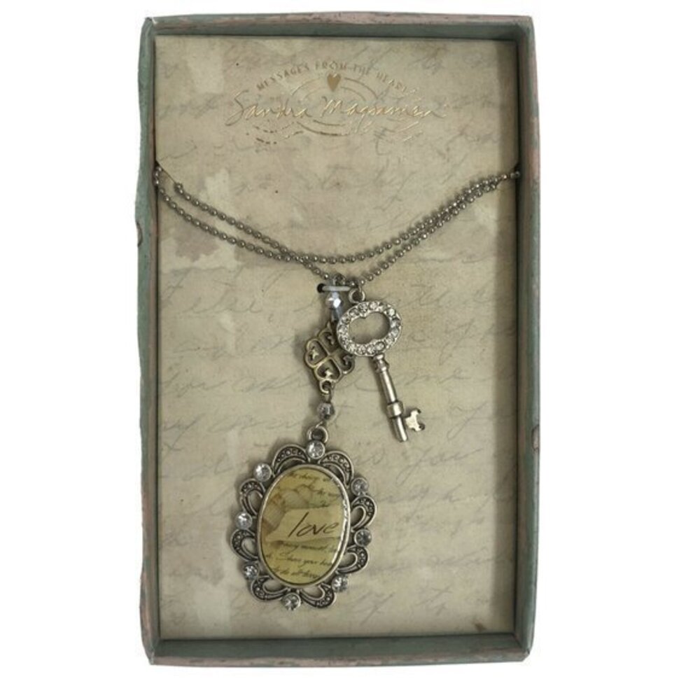 Sandra Magsamen Love Heart Necklace with key